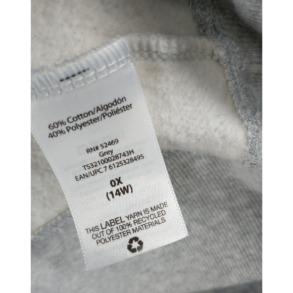 Terra & Sky Women's Pullover Sweatshirt Gray Plus Size 0X 14W Heather Crew Neck - Picture 9 of 12